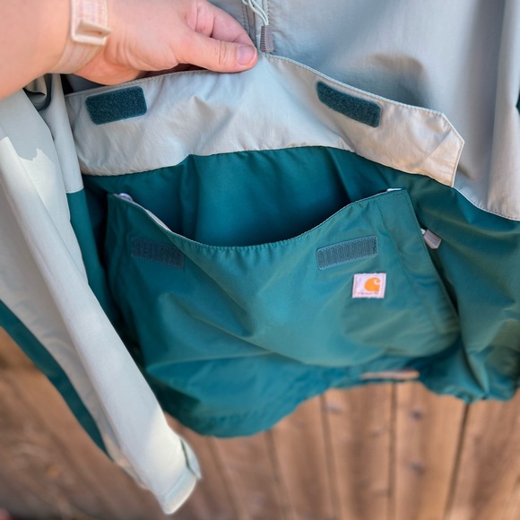 Carhartt Rain Defender, Womens XL, Shaded Spruce/Blue Surf Anorak Rain Jacket - Picture 7 of 10